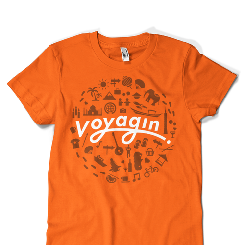 Icon t-shirt with the title '"Voyagin" T-shirt Design'