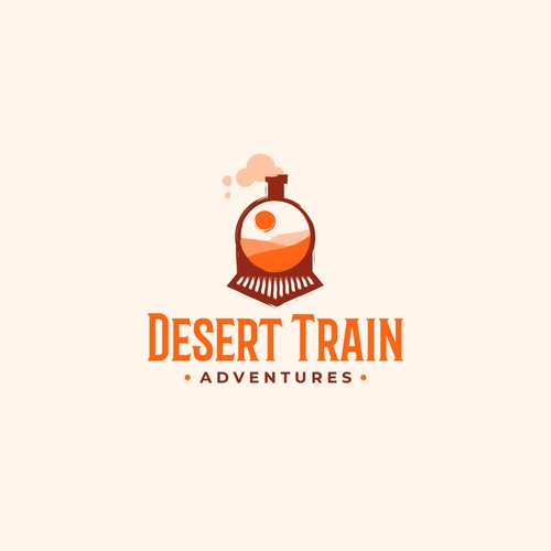 Train logo with the title 'Logo for a desert tours company'