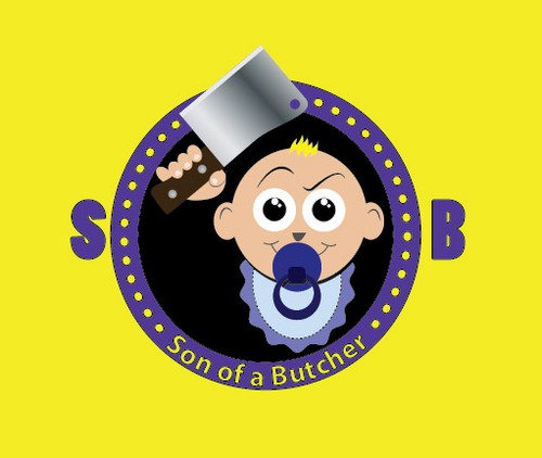 Axe design with the title 'Logo for a "Son of a Butcher" Food Truck'