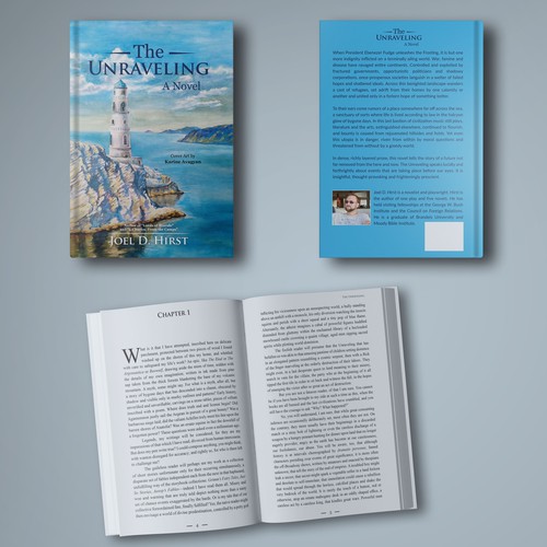 Text design with the title 'The Unraveling Novel Cover & Typesetting'