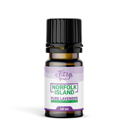 Essential oil label with the title 'PURE LAVENDER ESSENTIAL OIL LABEL DESIGN'