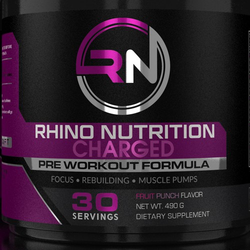 Dietary supplement label with the title 'Label Design'