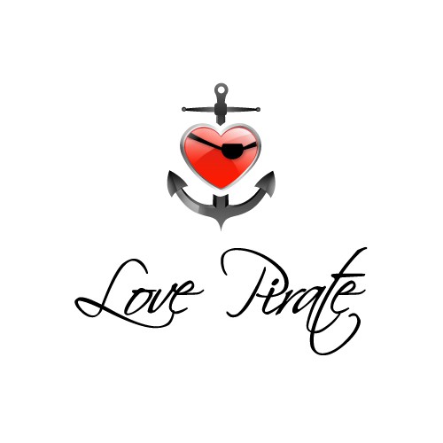 Heart t-shirt with the title 'Logo concept for Love Pirate.'
