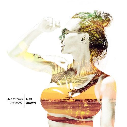 Beach artwork with the title 'CD Cover | Alex Brown'