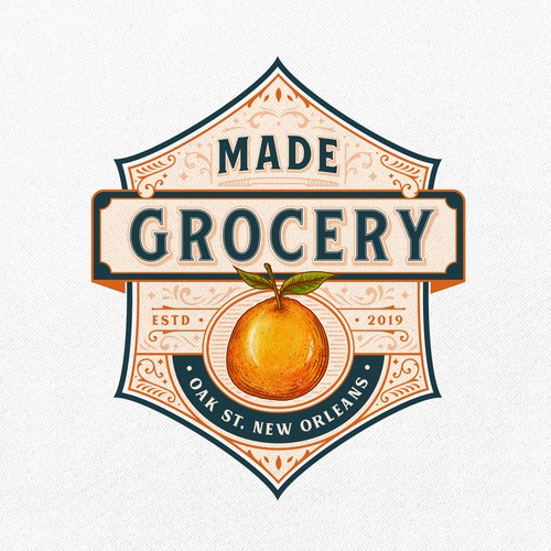 Orange logo with the title 'Made Grocery'