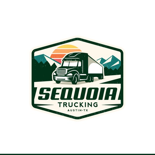 Truck design with the title 'Retro hat logo for a trucking company! '