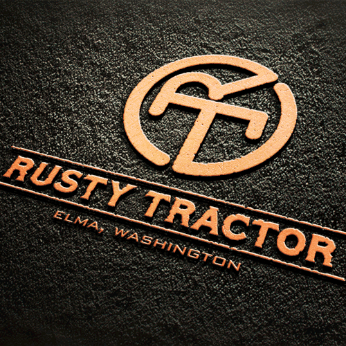 Texture logo with the title 'Rusty Tractor Logo'