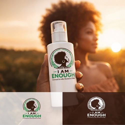 Hair care logo with the title 'Crowned silhouette emblem'