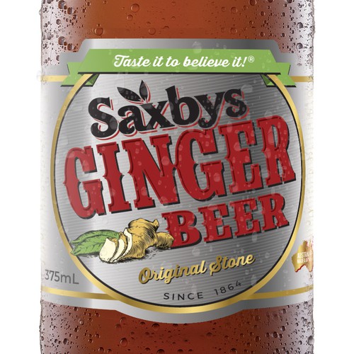 Beverage label with the title 'Ginger Beer Label Design'