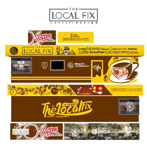 Coffee shop artwork with the title 'Coffee design'