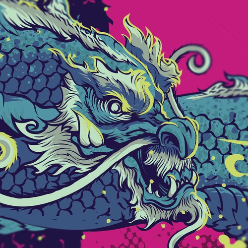 Bold artwork with the title 'Chinese dragon'