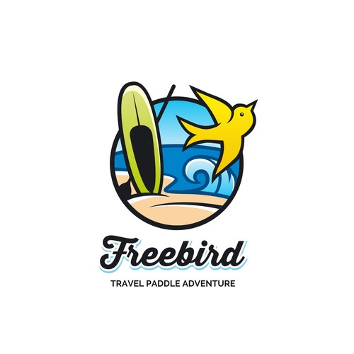 Tropical logo with the title 'Logo for a paddle board rental business'