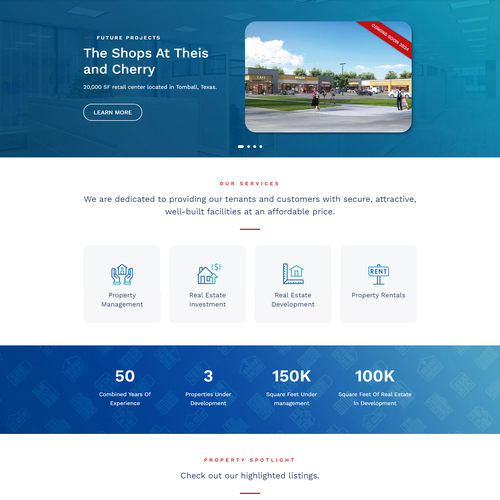 Theme design with the title 'Website Redesign For Commercial & Residential Property Developer'