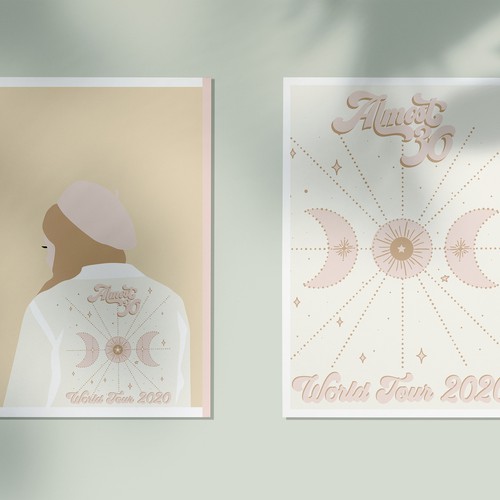 Pastel artwork with the title 'Almost 30 Tour Brand Identity Design '