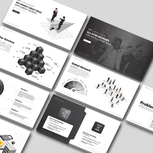 Presentation design with the title 'Powerpoint Template Design - Contest Winner'