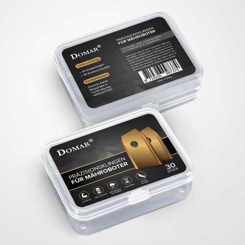 Black design with the title 'package and Logo design'