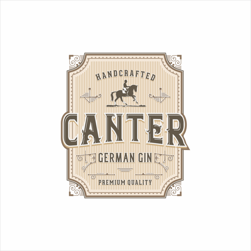 Handmade logo with the title 'Logo for - CANTER - German Gin'