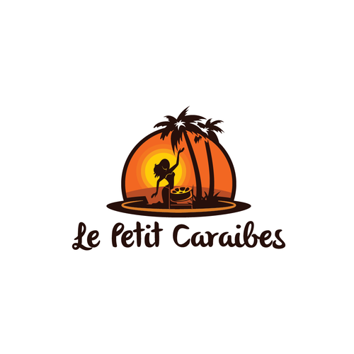 Sunset logo with the title 'Caribbean restaurant Le Petit Caraibes'