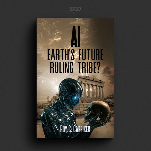 Photoshop design with the title 'AI Earth's Future Ruling Tribe?'