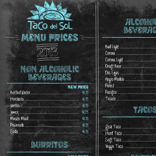 Taco design with the title 'Taco Del Sol'