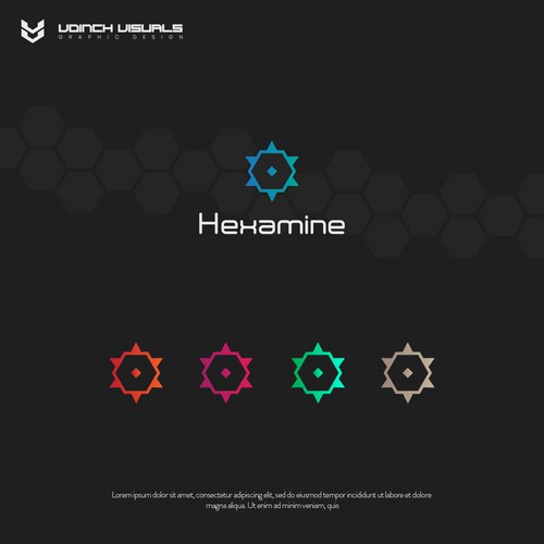 Puzzle design with the title 'Iconic logo concept for "Hexamine"'