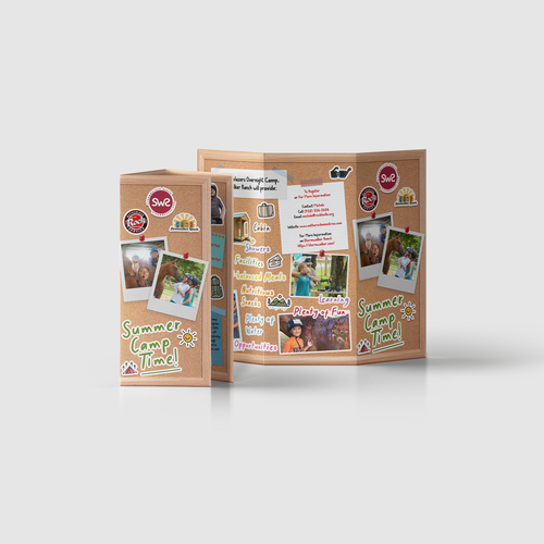 Summer camp design with the title 'Brochure for Stormwalker Ranch Summer Camp'