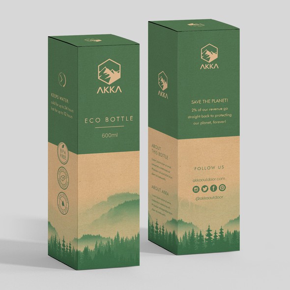 Water packaging with the title 'package and Logo design'