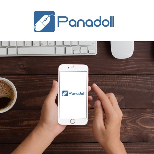 Pill logo with the title 'Logo for an online Pharmacy App'