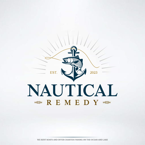 Fish logo with the title 'Nautical Remedy Logo. '