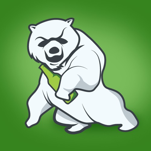 Cute animal illustration with the title 'Fun mascot for liquor store.'