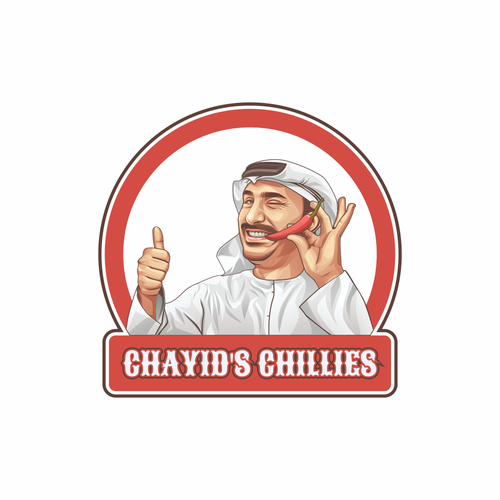 Chili pepper logo with the title 'cartoon character'
