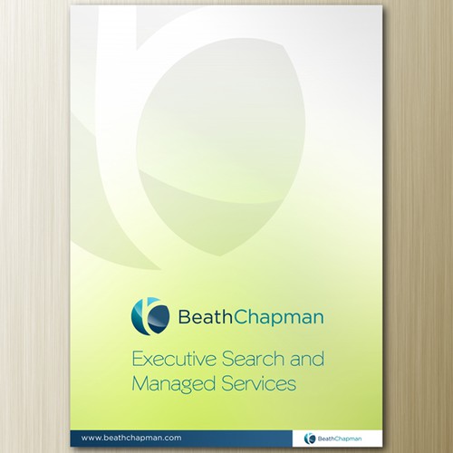 Recruitment design with the title 'Brochure for BeathChapman professional services firm.'