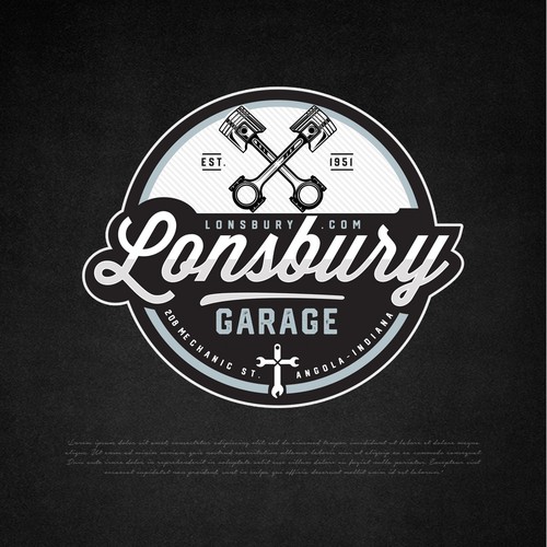 Garage design with the title 'Lonsbury Garage'