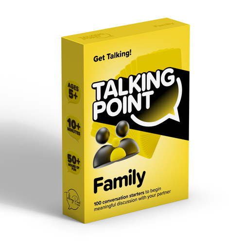Game packaging with the title 'Talking Point Packaging'