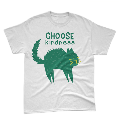 T-shirt artwork with the title 'Online Shop Kinder'