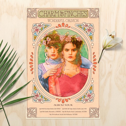 Poster artwork with the title 'ART NOUVEAU POSTER'