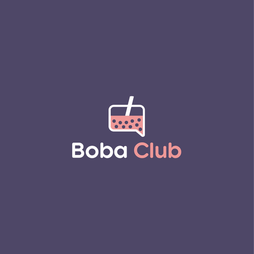 Speech bubble logo with the title 'Boba Club Logo'