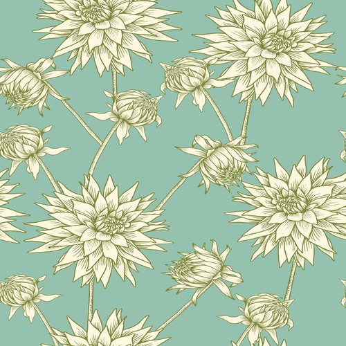 Elegant illustration with the title 'Dahlia'