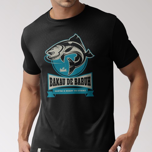 Fishing hook design with the title 'Angler t-shirt design'