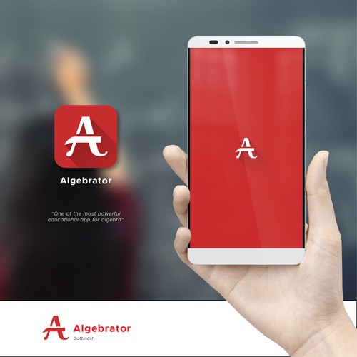 Mathematics design with the title 'Splash and icon design for math education app'