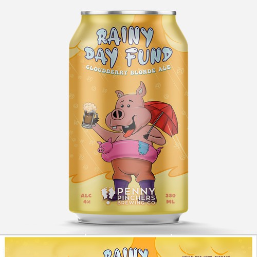 Cartoon label with the title 'Penny pinchers '