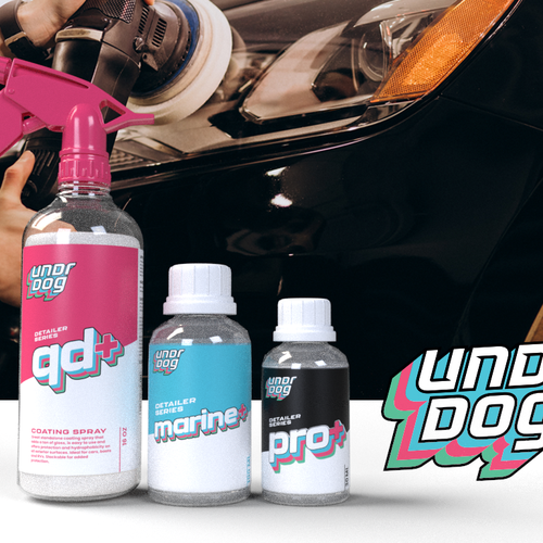 Retro label with the title 'UNDERDOG  80'S THEME'