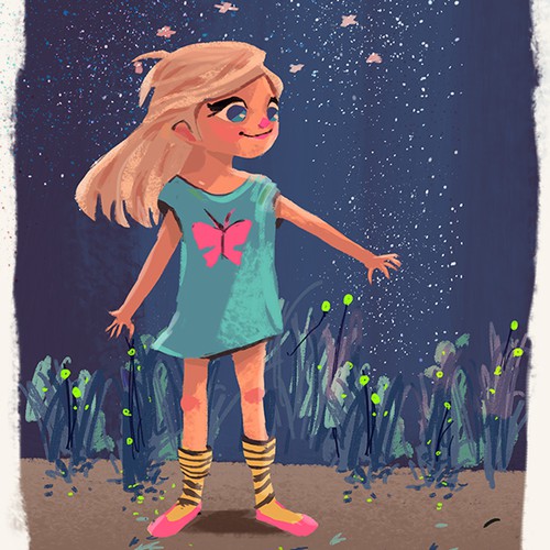 Children's book artwork with the title 'Lili's character '