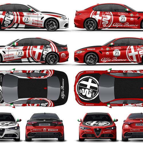 Race design with the title 'Alfa Romeo Race Car'