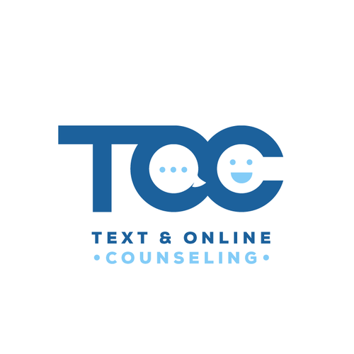 Bubble logo with the title 'Text and online counseling'