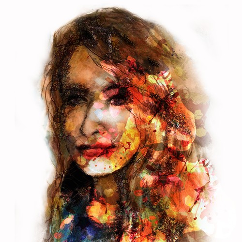 Color artwork with the title 'beautiful women'