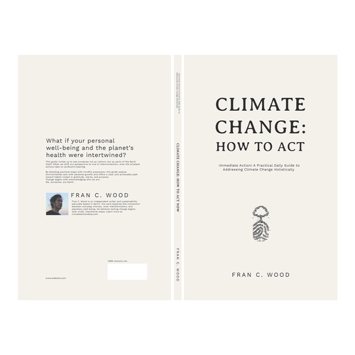 Climate change design with the title 'Clean, Typographic Cover for a Holistic Climate Change Book'