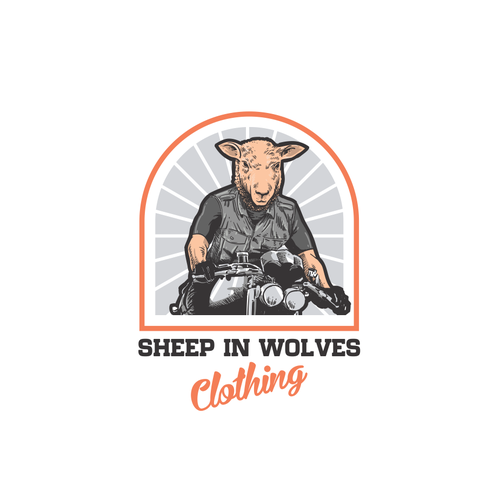 Clothing logo with the title 'sheep in wolves'