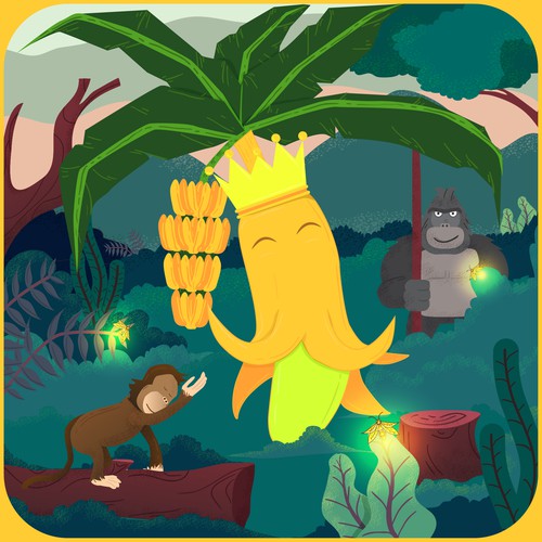 Monkey artwork with the title 'bananana'