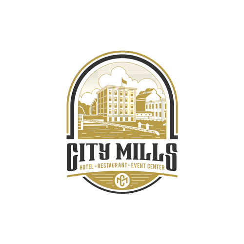 Mill logo with the title 'City Mills Logo Sign'